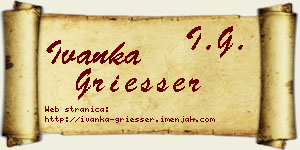 Ivanka Griesser vizit kartica